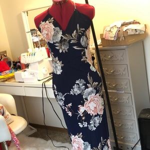 Floral navy dress